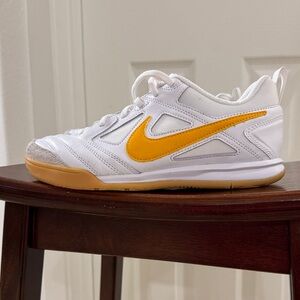 Nike White and Yellow Women's Sneakers